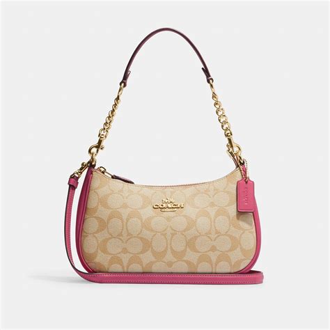 pink coach teri shoulder bag